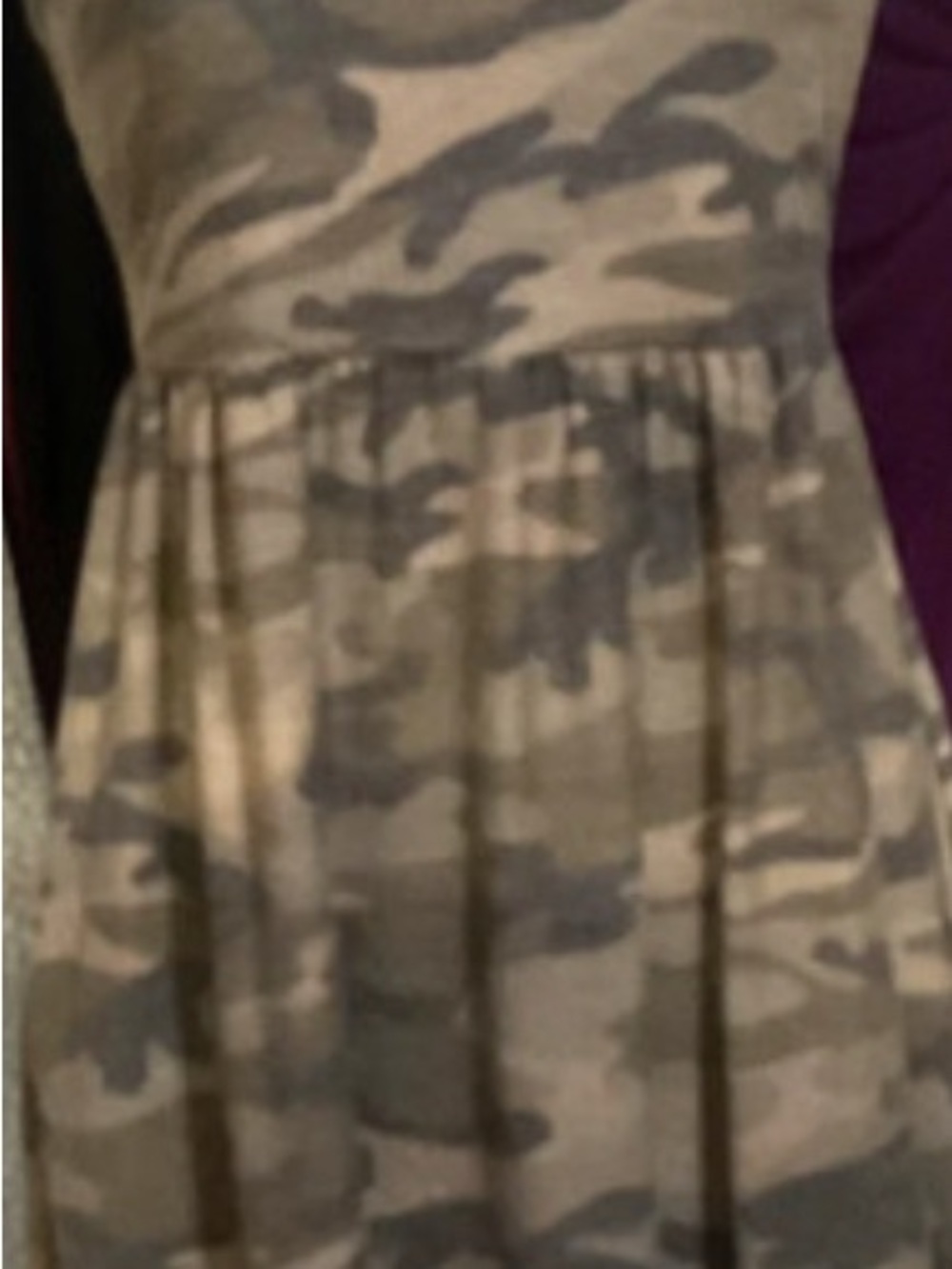 Women Camo Print Sleeveless Dress - Olive Green